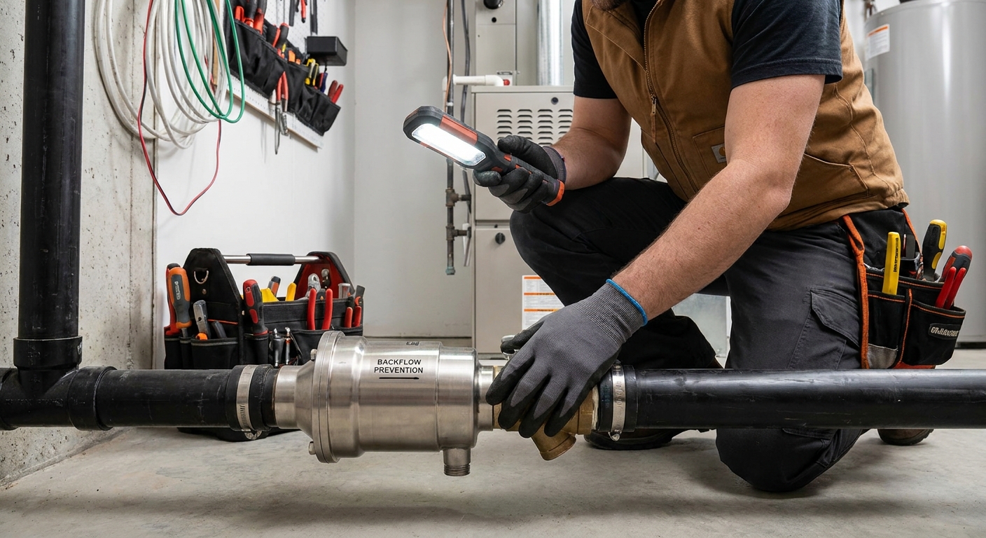 Rückstauanlage im Keller einer Immobilie